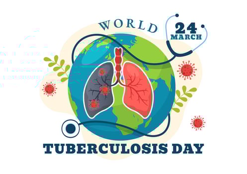 World Tuberculosis Day Vector Illustration on March 24 with Lungs and Bacteria to TB Awareness and Medical in Healthcare Flat Cartoon Background