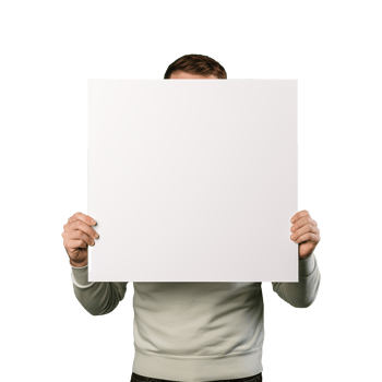 AI generated Man holding an empty placard isolated on transparent background png