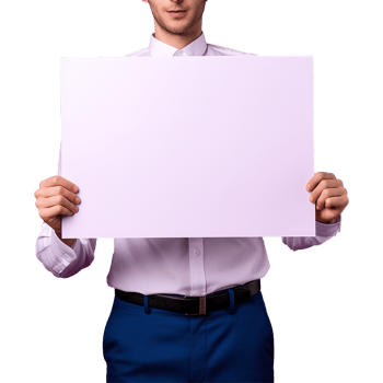 AI generated Man holding an empty placard isolated on transparent background png