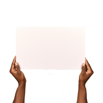 AI generated Man holding an empty placard isolated on transparent background png