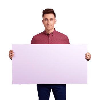 AI generated Man holding an empty placard isolated on transparent background png