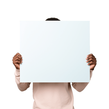 AI generated Man holding an empty placard isolated on transparent background png
