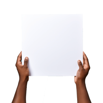 AI generated Man holding an empty placard isolated on transparent background png