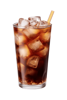 AI generated a glass of iced coffee isolated on a transparent background, PNG