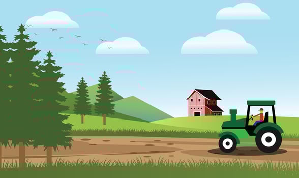 tractor farm illustration vector