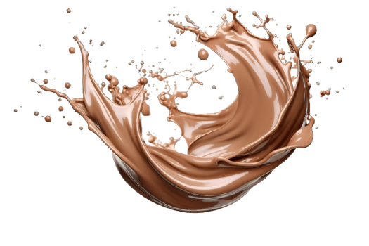 AI generated Dynamic Chocolate and Milk Splashes Isolated on transparent background png