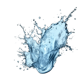 AI generated Dynamic Blue Water Splashes Isolated on transparent  Background png