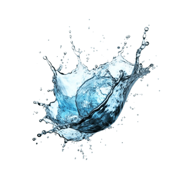 AI generated Dynamic Blue Water Splashes Isolated on transparent  Background png