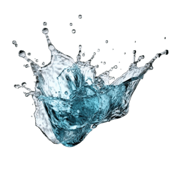 AI generated Dynamic Blue Water Splashes Isolated on transparent  Background png