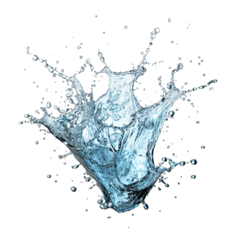 AI generated Dynamic Blue Water Splashes Isolated on transparent  Background png