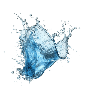 AI generated Dynamic Blue Water Splashes Isolated on transparent  Background png