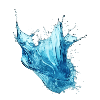 AI generated Dynamic Blue Water Splashes Isolated on transparent  Background png