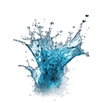AI generated Dynamic Blue Water Splashes Isolated on transparent  Background png