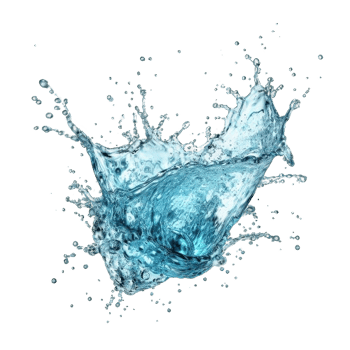 AI generated Dynamic Blue Water Splashes Isolated on transparent  Background png