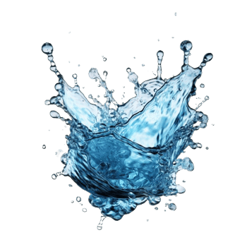 AI generated Dynamic Blue Water Splashes Isolated on transparent  Background png
