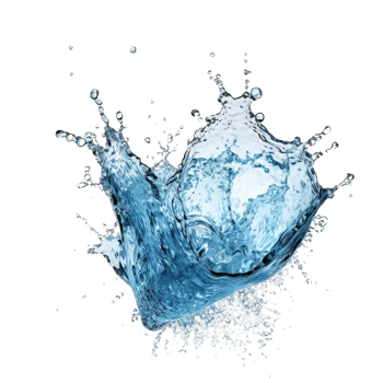 AI generated Dynamic Blue Water Splashes Isolated on transparent  Background png