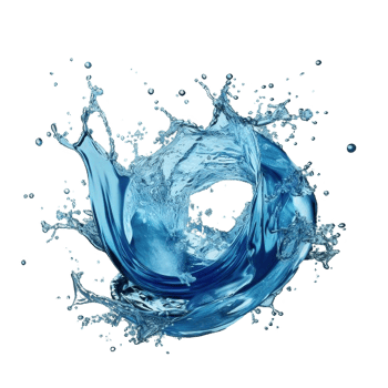 AI generated Dynamic Blue Water Splashes Isolated on transparent  Background png