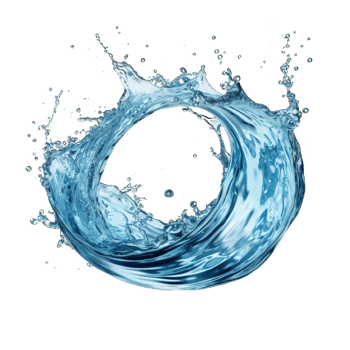 AI generated Dynamic Blue Water Splashes Isolated on transparent  Background png