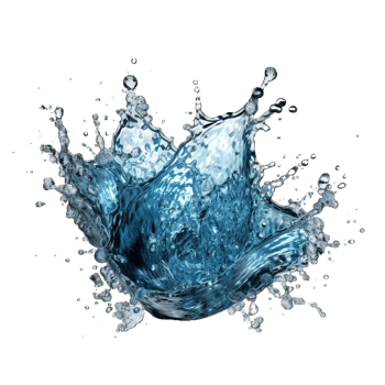 AI generated Dynamic Blue Water Splashes Isolated on transparent  Background png