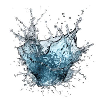 AI generated Dynamic Blue Water Splashes Isolated on transparent  Background png