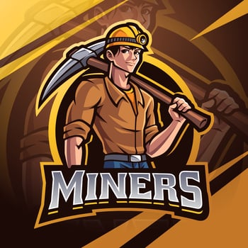 Miners esport mascot logo design vector