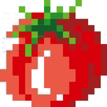 Tomato cartoon icon in pixel style vector