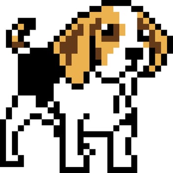 Dog cartoon icon in pixel style vector