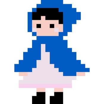 Girl cartoon icon in pixel style vector
