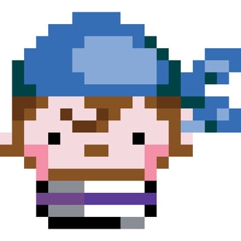 Pirate cartoon icon in pixel style vector