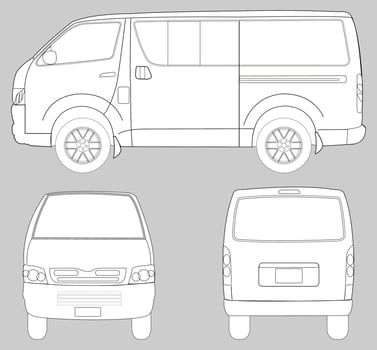 Van car blueprint  vector illustration