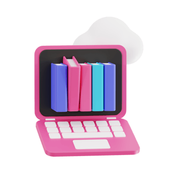 3d online library with transparent background, library 3d icon set png