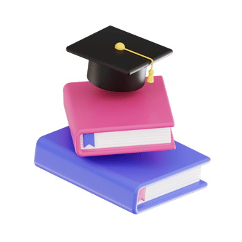 3d graduation study with transparent background, library 3d icon set png