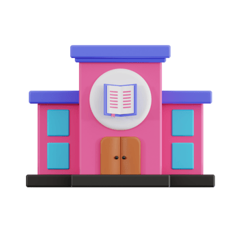 3d library building with transparent background, library 3d icon set png