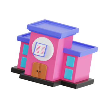 3d library building with transparent background, library 3d icon set png