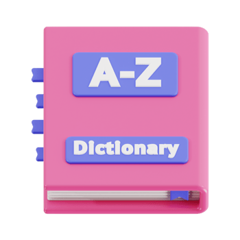 3d dictionary with transparent background, library 3d icon set png