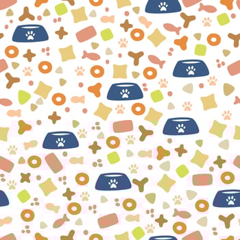 pet food seamless pattern. vector pet food seamless pattern background. a pile of granulated cat food. packaging pets food. kitten food pattern background. kitten food pattern.