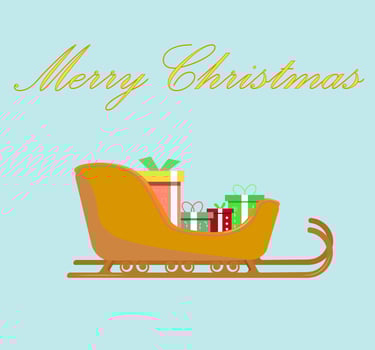 Santa's Sleigh Designed for Christmas icon, greeting card element, all decoration. vector illustration
