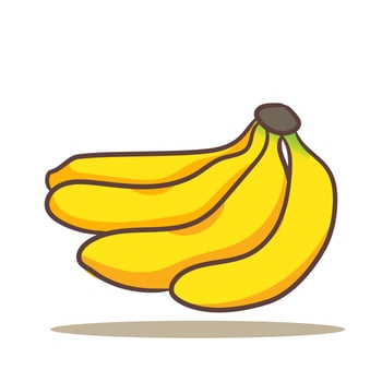 Bunch banana cartoon vector illustration. Fruit and food concept design Flat style. isolated white background. Clip art icon design.