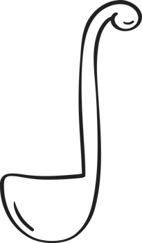 Laddle Cooking outline doodle png