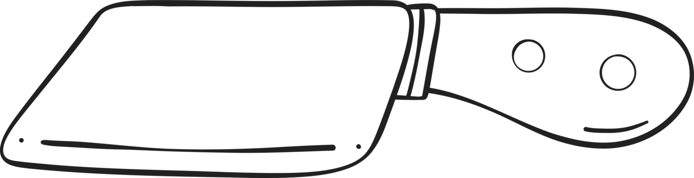 Kitchen Cleaver knife Cooking outline doodle png