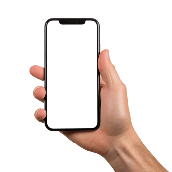 AI generated Hand holding modern smart phone on transparent background PNG