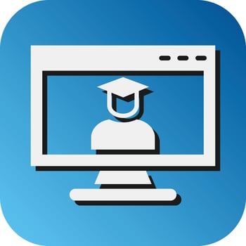 E-Learning Vector Glyph Gradient Background Icon For Personal And Commercial Use.