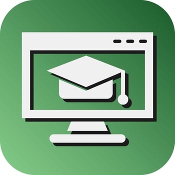 Online Education Vector Glyph Gradient Background Icon For Personal And Commercial Use.