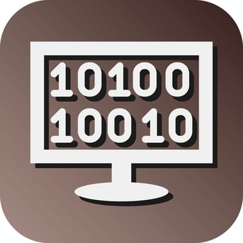 Binary Code Vector Glyph Gradient Background Icon For Personal And Commercial Use.