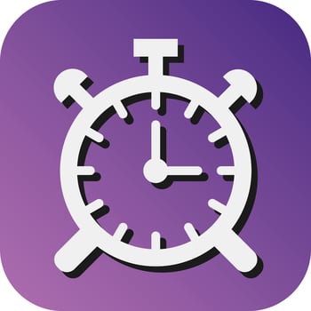 Alarm Clock Vector Glyph Gradient Background Icon For Personal And Commercial Use.