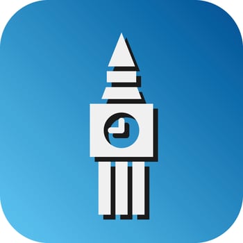 Tower Watch Vector Glyph Gradient Background Icon For Personal And Commercial Use.