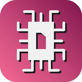 Chip Vector Glyph Gradient Background Icon For Personal And Commercial Use.