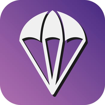 Parachuting Vector Glyph Gradient Background Icon For Personal And Commercial Use.