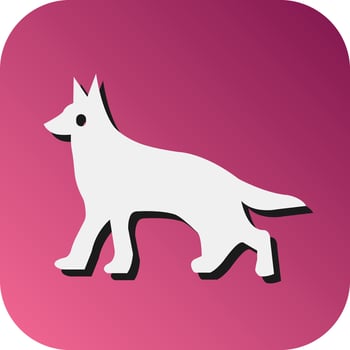 Dog Vector Glyph Gradient Background Icon For Personal And Commercial Use.