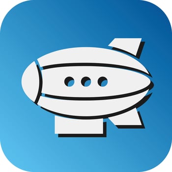 Blimp Vector Glyph Gradient Background Icon For Personal And Commercial Use.